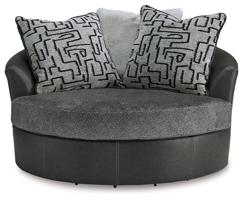 Brixley Pier - Graphite - Oversized Swivel Accent Chair - Simple Home Plus