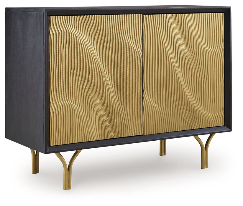 Tayner - Black / Gold Finish - Accent Cabinet - Simple Home Plus