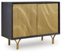 Tayner - Black / Gold Finish - Accent Cabinet - Simple Home Plus