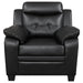 Finley - Upholstered Padded Arm Tufted Accent Chair - Black - Simple Home Plus
