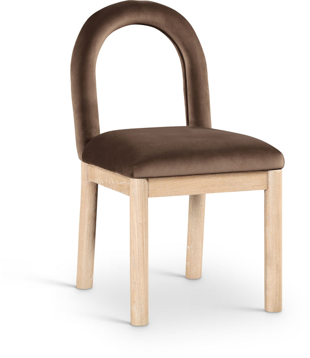 Conrad - Velvet Dining Chair With Natural Legs - Simple Home Plus