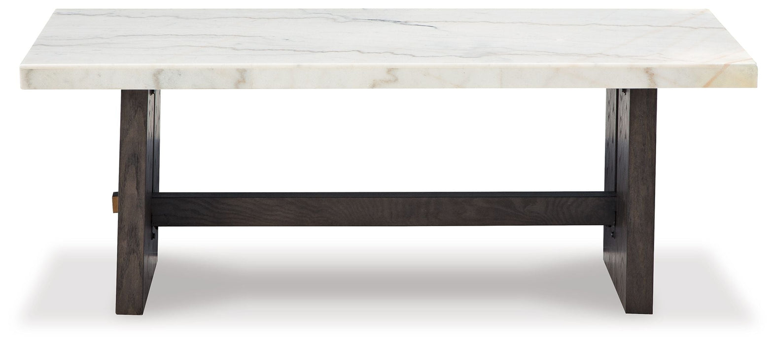 Burkhaus - White / Dark Brown - Rectangular Cocktail Table - Simple Home Plus