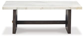 Burkhaus - White / Dark Brown - Rectangular Cocktail Table - Simple Home Plus