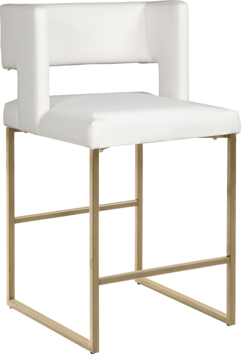 Caleb - Counter Stool with Gold Legs (Set of 2) - Simple Home Plus