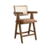 Harley - Nutmeg Brown Solid Wood And Rattan Upholstered 26" Counter Height Barstool - Simple Home Plus