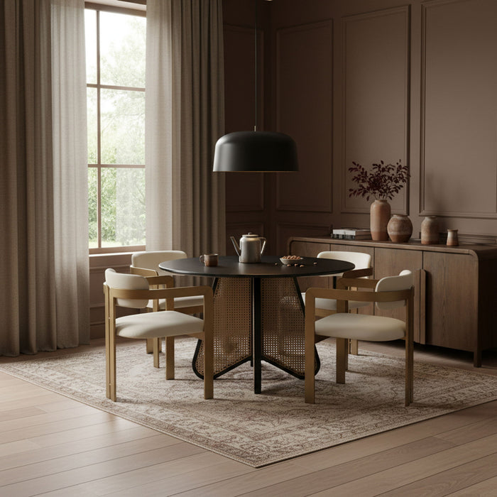 Aurum - Vegan Leather Upholstered Dining Chair With Brushed Brass Base (Set of 2) - Simple Home Plus