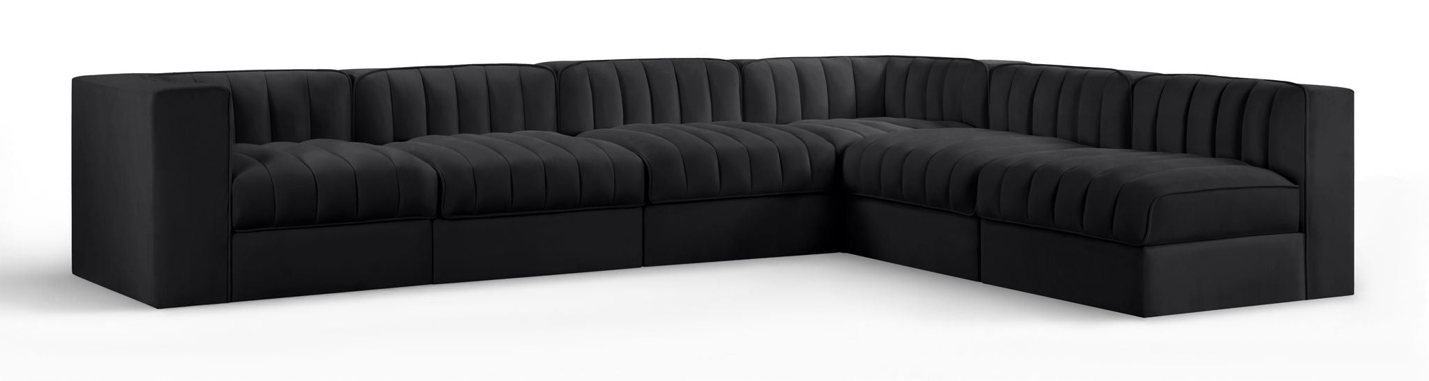 Rummi - Velvet Performance Fabric Upholstered 6 Piece Modular Sectional - Simple Home Plus