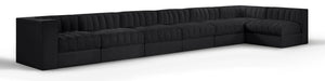 Rummi - Velvet Performance Fabric Upholstered 7 Piece Modular Sectional, L-Shaped (Right) - Simple Home Plus