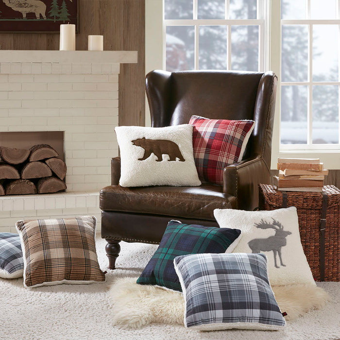 Bear - Square Berber Pillow - White - Simple Home Plus