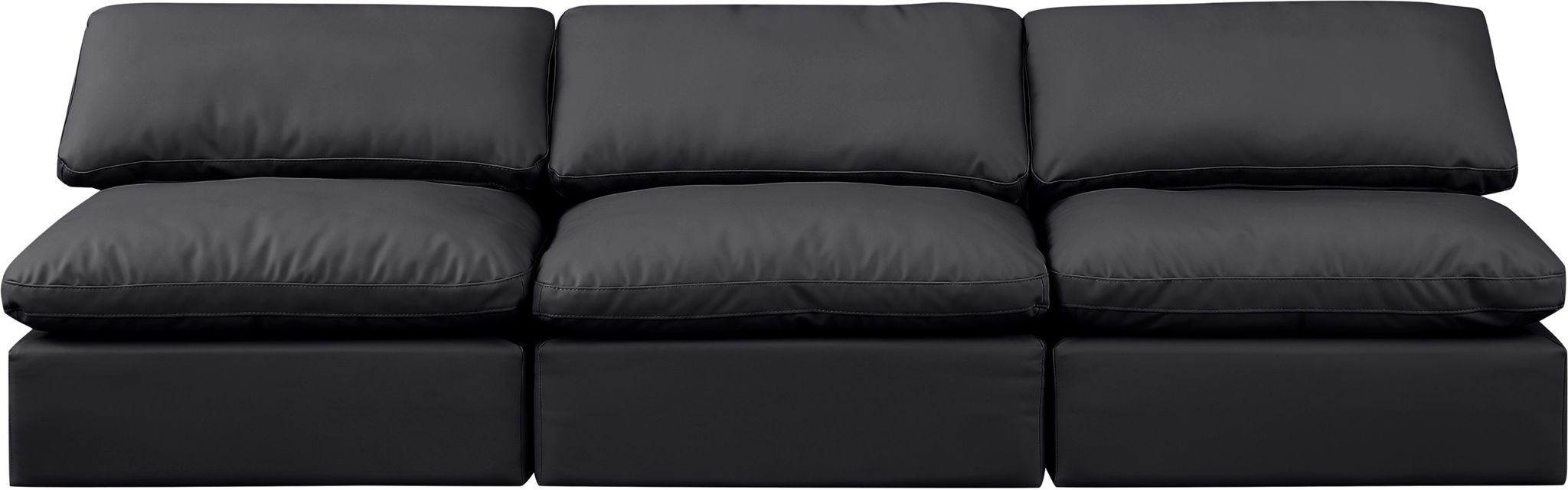 Indulge - Faux Leather 3 Seat Modular Armless Sofa - Simple Home Plus