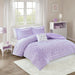 Rosalie - Metallic Printed Comforter Set - Purple / Silver - Simple Home Plus