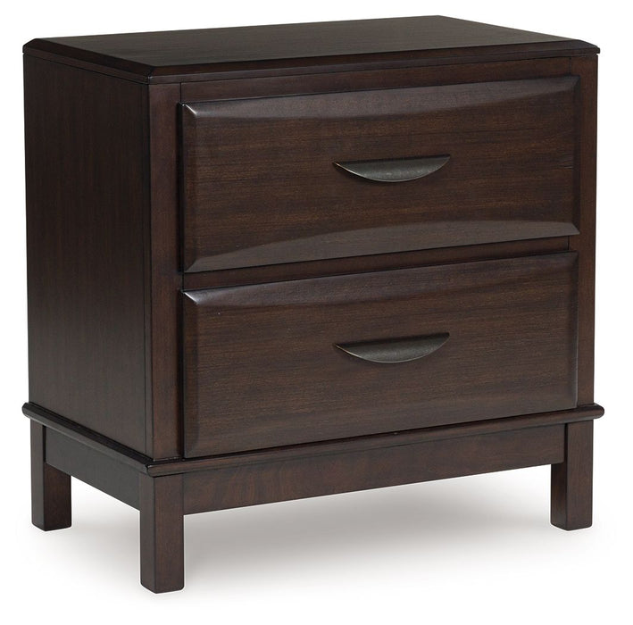 Vanmore - Dark Brown - Two Drawer Night Stand - Simple Home Plus