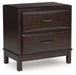 Vanmore - Dark Brown - Two Drawer Night Stand - Simple Home Plus