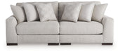 Cavella - Pebble - 2-Piece Sectional Loveseat - Simple Home Plus