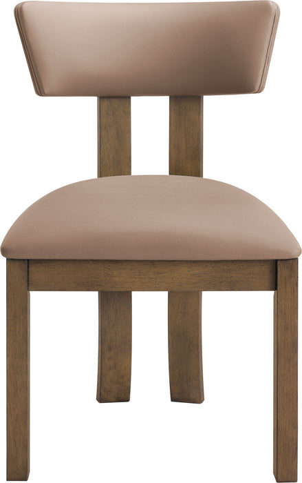 Lavrin - Vegan Leather Upholstered Dining Side Chair (Set of 2) - Walnut Base - Simple Home Plus