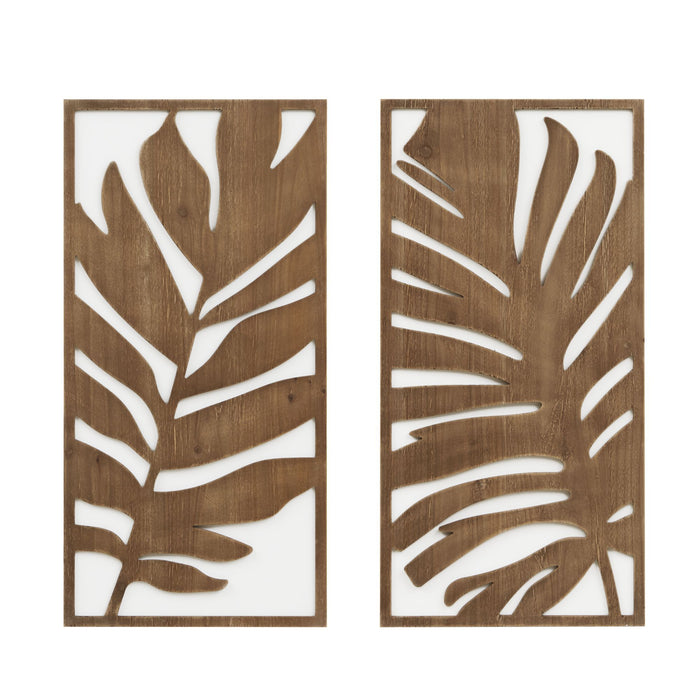 Birch Botanical - Two-Tone Panel Wall Decor Set - Monstera - Simple Home Plus