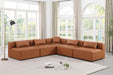 Cube - 5 Piece Modular Corner Armless Sectional - Cognac - Simple Home Plus