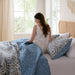 Valerie - Full/Queen Boho Floral Reversible Quilt - Blue - Simple Home Plus