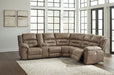 Ravenel - 3-Piece Power Reclining Sectional With Laf Power Reclining Loveseat With Console - Faux Leather - Fossil - Simple Home Plus