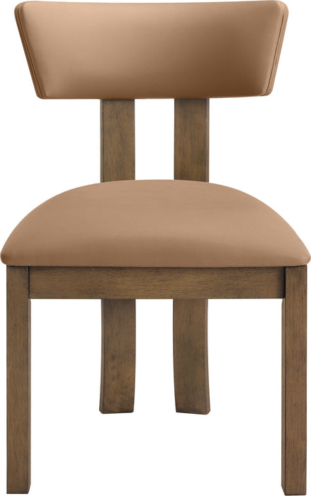 Lavrin - Vegan Leather Upholstered Dining Side Chair (Set of 2) - Walnut Base - Simple Home Plus