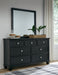 Lanolee - Black - Dresser And Mirror - Simple Home Plus