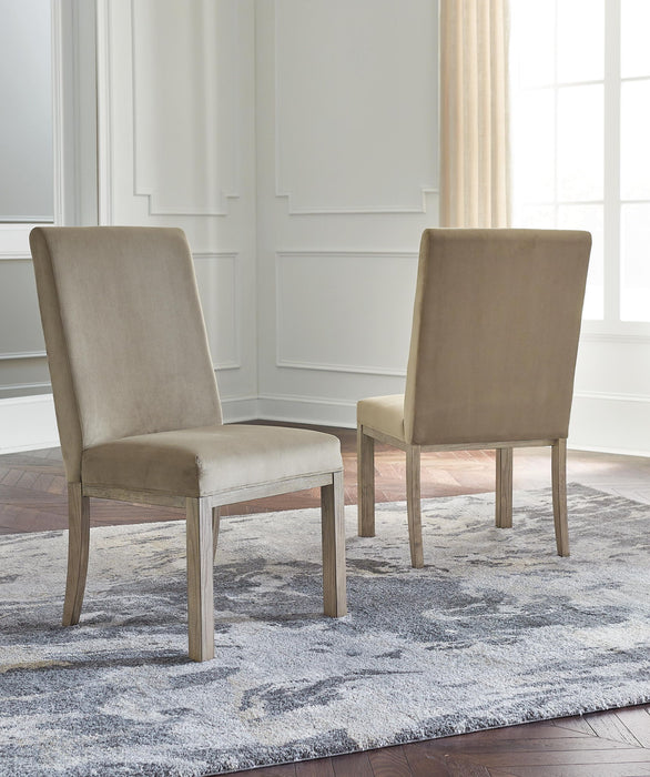 Chrestner - Dining UPH Side Chair (Set of 2) - Gray / Brown - Simple Home Plus