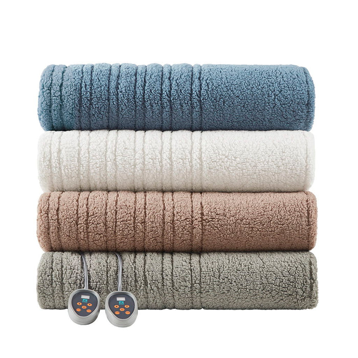 Sherpa - Heated Blanket - Ivory - Simple Home Plus
