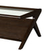 Rocket - & Tempered Glass Coffee Table - Morocco Brown - Simple Home Plus