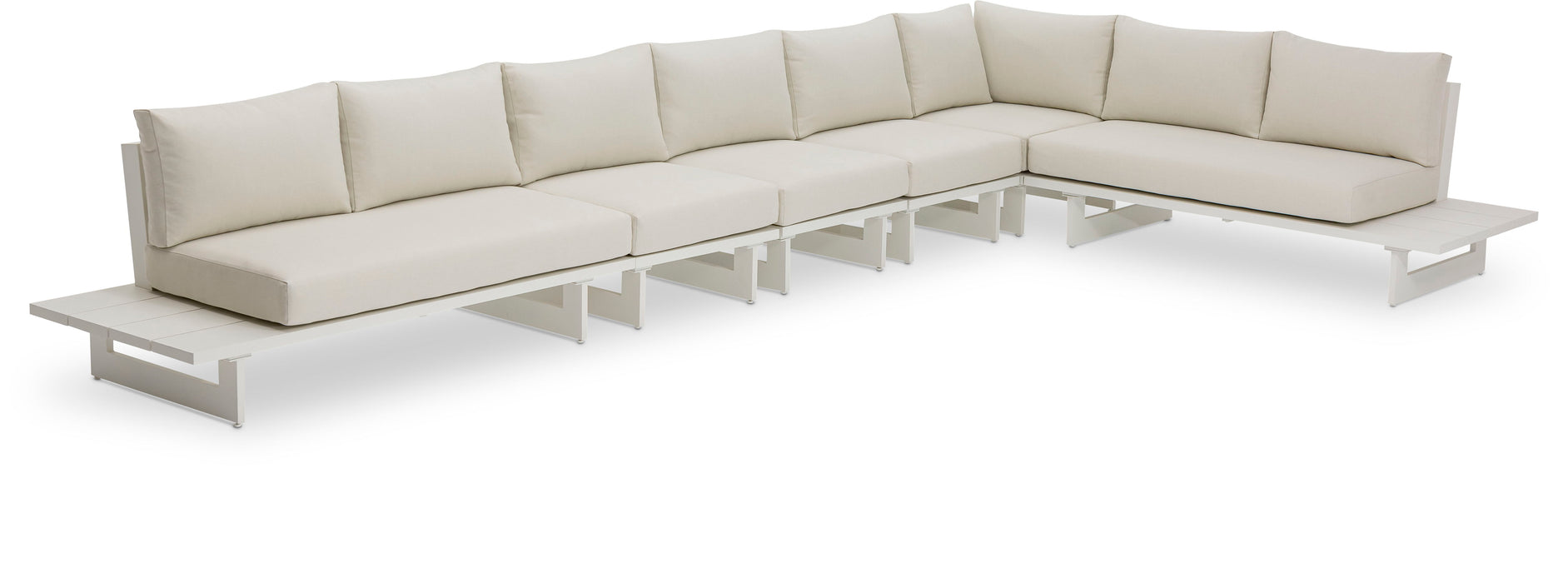 Maldives - 6 Piece Water Resistant Outdoor Patio Modular Sectional With White Base - Simple Home Plus