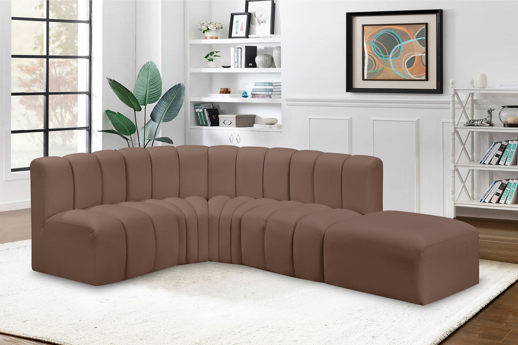 Arc - Faux Leather 5 Piece Corner Modular Sofa - Simple Home Plus