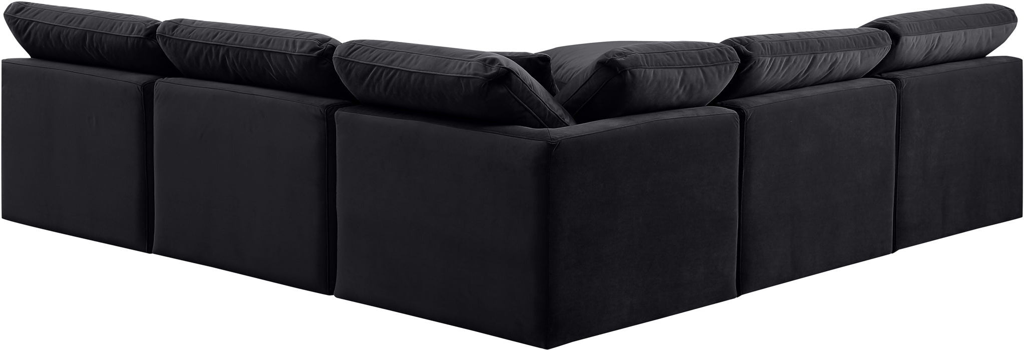 Indulge - Velvet 5 Piece Modular Corner Armless Sectional - Simple Home Plus