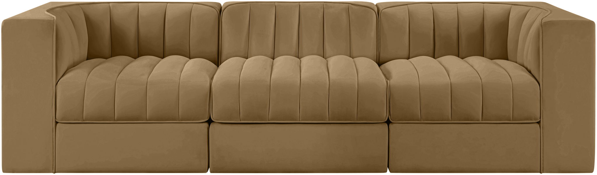 Rummi - Velvet Performance Fabric Upholstered 3 Piece Modular Sofa - Simple Home Plus