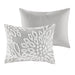 Veronica - 3 Piece Tufted Floral Comforter Set - Gray / White - Simple Home Plus