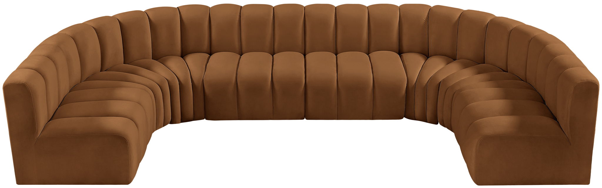 Arc - Velvet Modular U-Shaped Sectional - Saddle - Simple Home Plus