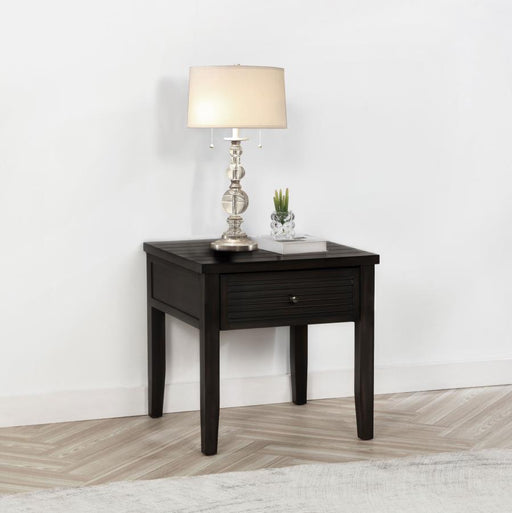 Concord - 1-Drawer Square End Table - Distressed Java - Simple Home Plus