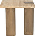 Ravenna - Genuine Fabric Travertine And Oak Wood Table - Simple Home Plus