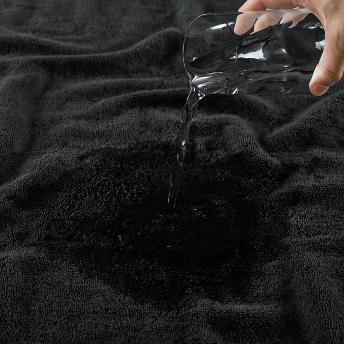 800GSM - Ultra-Soft Absorbent Towel Set - Black - Simple Home Plus