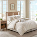 Anslee - Embroidered Square Decorative Pillow - Taupe - Simple Home Plus