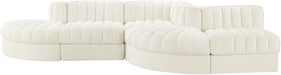 Rummi - Rounded Velvet Performance Fabric Upholstered 5 Piece Modular Sectional - Simple Home Plus