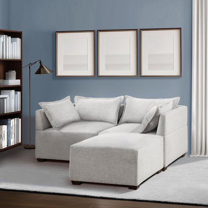 Molly - Modular Ottoman - Silver Gray - Simple Home Plus