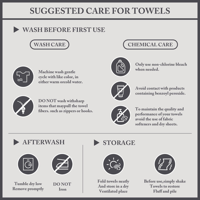 Turkish - 6 Piece Bath Towel Set - Purple - Simple Home Plus