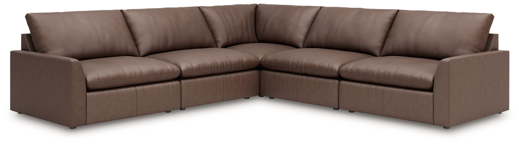 Whitehaven - 5-Piece Sectional With 2 Armless Chairs - Brown - Simple Home Plus