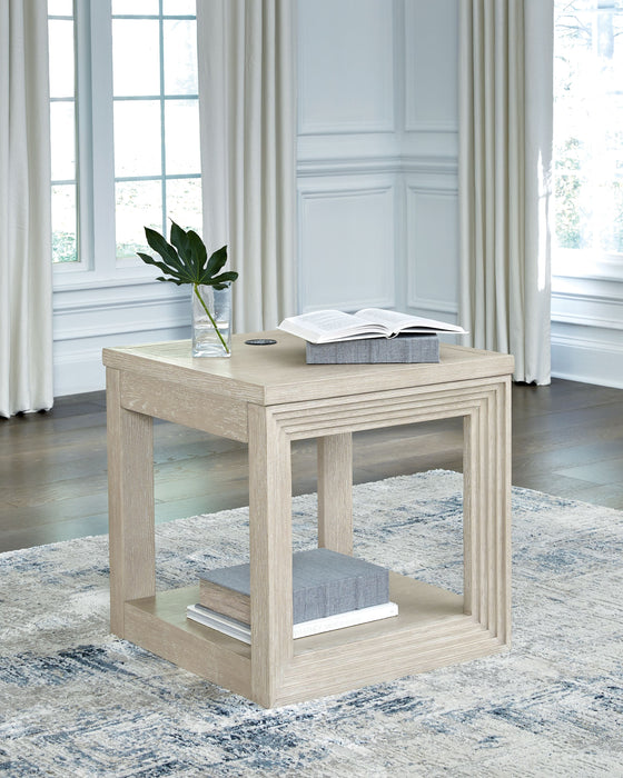 Marxhart - Bisque - Square End Table - Simple Home Plus