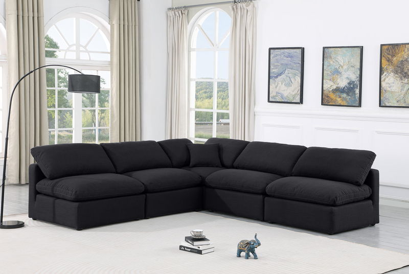 Indulge - Linen 5 Piece Modular Corner Armless Sectional
