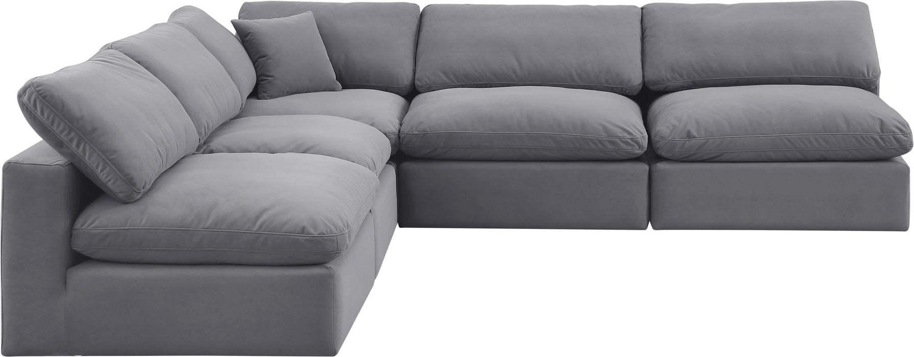 Comfy - 5 Piece Velvet Modular Corner Armless Sectional - Simple Home Plus
