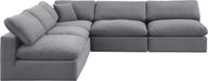 Comfy - 5 Piece Velvet Modular Corner Armless Sectional - Simple Home Plus