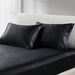 Satin - Pillowcases (Set of 2) Queen - Black - Simple Home Plus