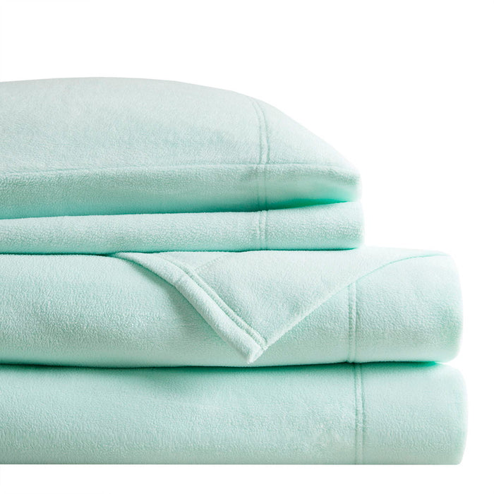 Micro Fleece - 3 Piece Twin Sheet Set - Aqua - Simple Home Plus