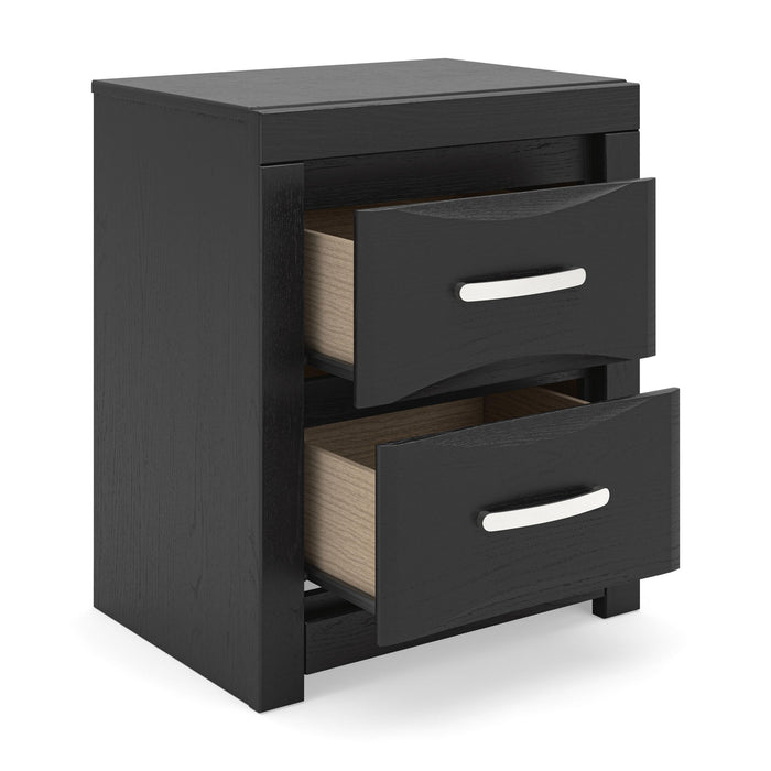 Stabotta - Two Drawer Night Stand - Black - Simple Home Plus