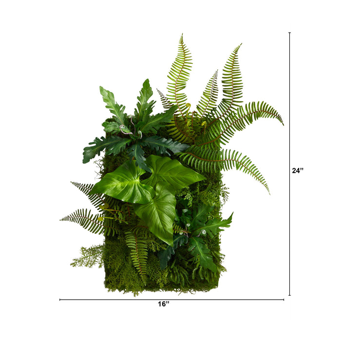 24" x 16" Mixed Foliage Artificial Living Wall